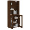 Skříň highboard hnědý dub 69,5 x 34 x 180 cm kompozitní dřevo 3189300