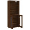 Skříň highboard hnědý dub 69,5 x 34 x 180 cm kompozitní dřevo 3189300