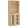 Skříň highboard dub sonoma 69,5 x 34 x 180 cm kompozitní dřevo 3189312