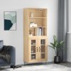 Skříň highboard dub sonoma 69,5 x 34 x 180 cm kompozitní dřevo 3189312