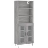 Skříň highboard šedá sonoma 69,5 x 34 x 180 cm kompozitní dřevo 3189315