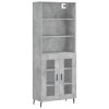 Skříň highboard betonově šedá 69,5x34x180 cm kompozitní dřevo 3189337