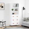 Skříň highboard bílá 69,5 x 34 x 180 cm kompozitní dřevo 3189349