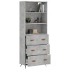 Skříň highboard betonově šedá 69,5x34x180 cm kompozitní dřevo 3189353