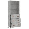 Skříň highboard betonově šedá 69,5x34x180 cm kompozitní dřevo 3189353