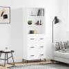 Skříň highboard bílá 69,5 x 34 x 180 cm kompozitní dřevo 3189381