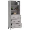 Skříň highboard šedá sonoma 69,5 x 34 x 180 cm kompozitní dřevo 3189387