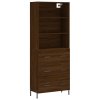 Skříň highboard hnědý dub 69,5 x 34 x 180 cm kompozitní dřevo 3189396