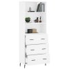 Skříň highboard bílá 69,5 x 34 x 180 cm kompozitní dřevo 3189397