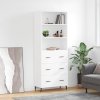 Skříň highboard bílá 69,5 x 34 x 180 cm kompozitní dřevo 3189397
