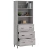 Skříň highboard šedá sonoma 69,5 x 34 x 180 cm kompozitní dřevo 3189403