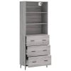 Skříň highboard šedá sonoma 69,5 x 34 x 180 cm kompozitní dřevo 3189403
