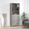Skříň highboard šedá sonoma 69,5 x 34 x 180 cm kompozitní dřevo 3189403