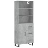 Skříň highboard betonově šedá 69,5x34x180 cm kompozitní dřevo 3189473