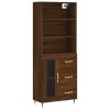 Skříň highboard hnědý dub 69,5 x 34 x 180 cm kompozitní dřevo 3189492