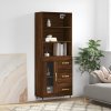 Skříň highboard hnědý dub 69,5 x 34 x 180 cm kompozitní dřevo 3189492