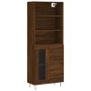 Skříň highboard hnědý dub 69,5 x 34 x 180 cm kompozitní dřevo 3189508