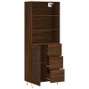 Skříň highboard hnědý dub 69,5 x 34 x 180 cm kompozitní dřevo 3189508
