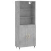 Skříň highboard betonově šedá 69,5x34x180 cm kompozitní dřevo 3189937