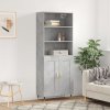 Skříň highboard betonově šedá 69,5x34x180 cm kompozitní dřevo 3189937