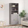 Skříň highboard šedá sonoma 69,5 x 34 x 180 cm kompozitní dřevo 3189947