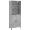 Skříň highboard betonově šedá 69,5x34x180 cm kompozitní dřevo 3189961