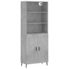 Skříň highboard betonově šedá 69,5x34x180 cm kompozitní dřevo 3189977