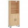 Skříň highboard dub sonoma 69,5 x 34 x 180 cm kompozitní dřevo 3189984