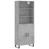 Skříň highboard betonově šedá 69,5x34x180 cm kompozitní dřevo 3189985