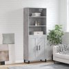 Skříň highboard betonově šedá 69,5x34x180 cm kompozitní dřevo 3189985