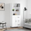 Skříň highboard bílá 69,5 x 34 x 180 cm kompozitní dřevo 3190013