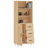 Skříň highboard dub sonoma 69,5 x 34 x 180 cm kompozitní dřevo 3190016