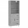 Skříň highboard betonově šedá 69,5x34x180 cm kompozitní dřevo 3190017