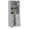 Skříň highboard betonově šedá 69,5x34x180 cm kompozitní dřevo 3190017