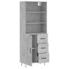 Skříň highboard betonově šedá 69,5x34x180 cm kompozitní dřevo 3190017