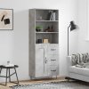 Skříň highboard betonově šedá 69,5x34x180 cm kompozitní dřevo 3190017