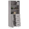 Skříň highboard šedá sonoma 69,5 x 34 x 180 cm kompozitní dřevo 3190019
