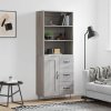 Skříň highboard šedá sonoma 69,5 x 34 x 180 cm kompozitní dřevo 3190019