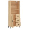 Skříň highboard dub sonoma 69,5 x 34 x 180 cm kompozitní dřevo 3190024