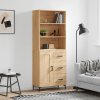 Skříň highboard dub sonoma 69,5 x 34 x 180 cm kompozitní dřevo 3190024