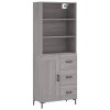 Skříň highboard šedá sonoma 69,5 x 34 x 180 cm kompozitní dřevo 3190027