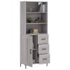 Skříň highboard šedá sonoma 69,5 x 34 x 180 cm kompozitní dřevo 3190027