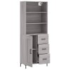 Skříň highboard šedá sonoma 69,5 x 34 x 180 cm kompozitní dřevo 3190027