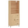 Skříň highboard dub sonoma 69,5 x 34 x 180 cm kompozitní dřevo 3190040