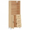 Skříň highboard dub sonoma 69,5 x 34 x 180 cm kompozitní dřevo 3190040