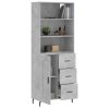 Skříň highboard betonově šedá 69,5x34x180 cm kompozitní dřevo 3190041