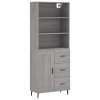Skříň highboard šedá sonoma 69,5 x 34 x 180 cm kompozitní dřevo 3190043