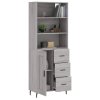 Skříň highboard šedá sonoma 69,5 x 34 x 180 cm kompozitní dřevo 3190043