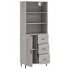 Skříň highboard šedá sonoma 69,5 x 34 x 180 cm kompozitní dřevo 3190043