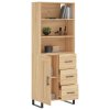 Skříň highboard dub sonoma 69,5 x 34 x 180 cm kompozitní dřevo 3190048